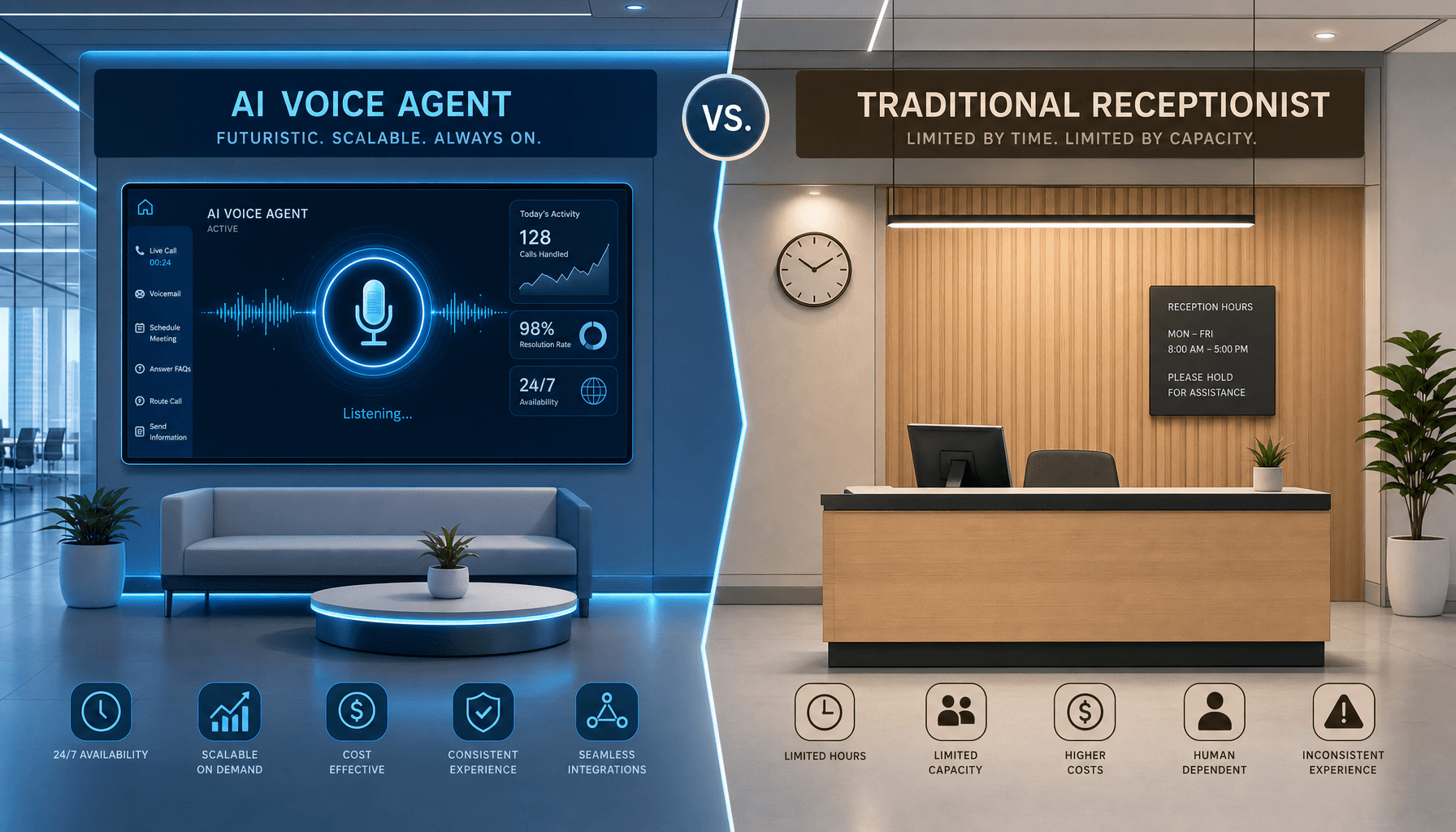 AI Voice Agents vs. Live Receptionists: 2026 Cost Insights