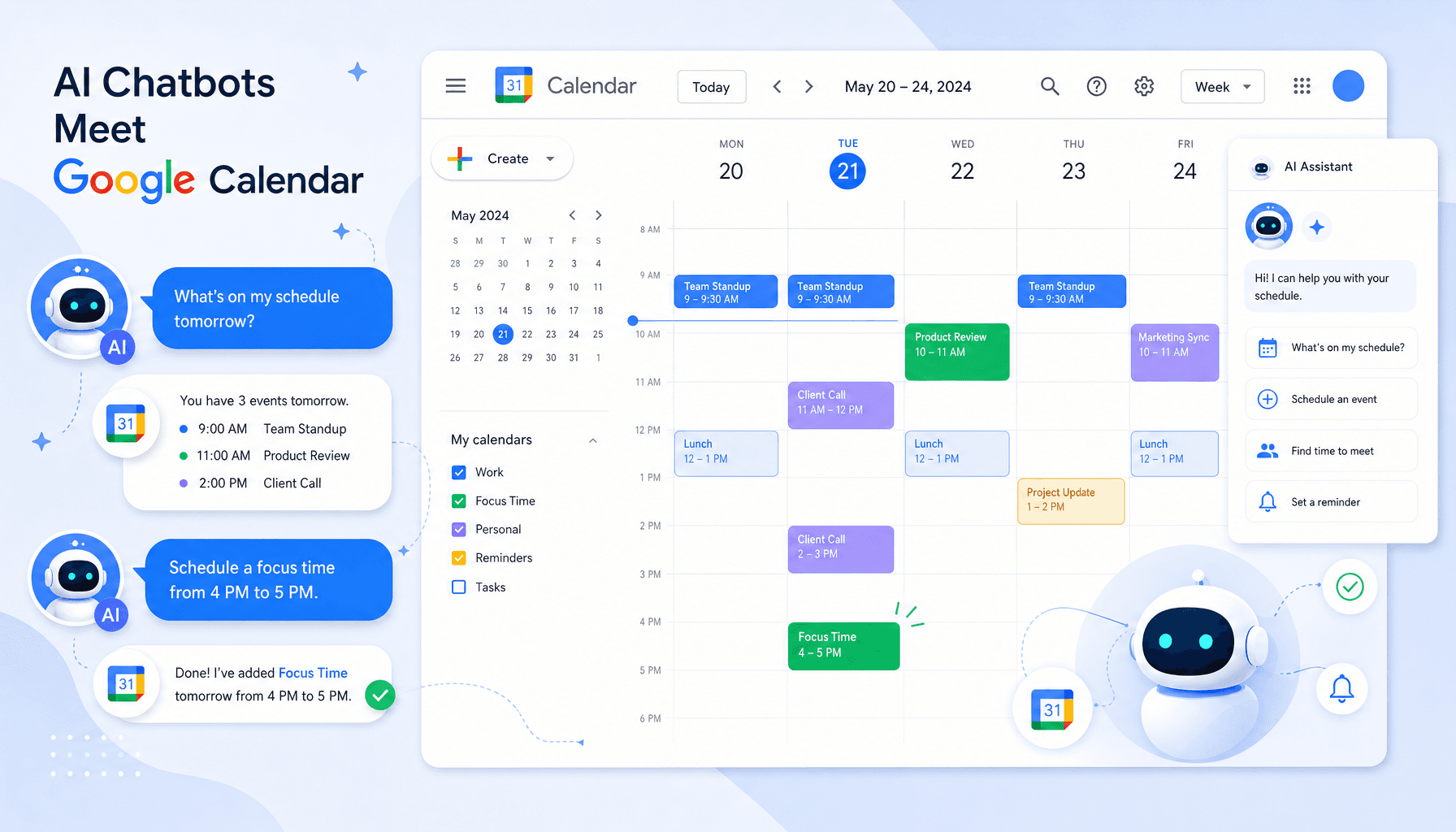 Integrate AI Chatbots with Google Calendar Effortlessly